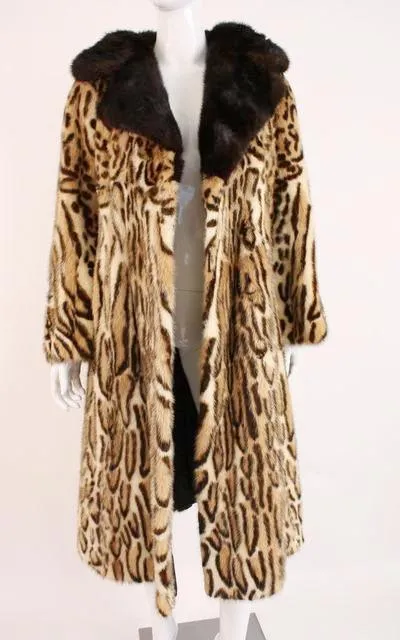 Rare Vintage 60's Leopard Print Mink Fur Coat