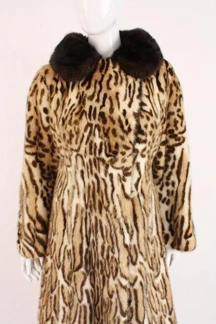 Rare Vintage 60's Leopard Print Mink Fur Coat