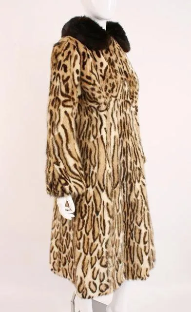 Rare Vintage 60's Leopard Print Mink Fur Coat