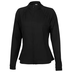 RBX Women's Peached Interlock Mock Neck Jacket with Invisible Zipper Pockets