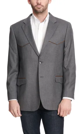 Red Sky Men's Brazons Solid Grey Two Button Sports Coat