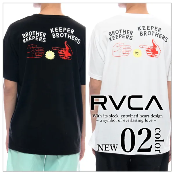 RVCA  |Crew Neck Plain Short Sleeves Logo Crew Neck T-Shirts