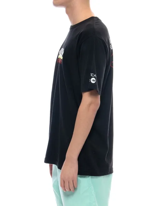 RVCA  |Crew Neck Plain Short Sleeves Logo Crew Neck T-Shirts