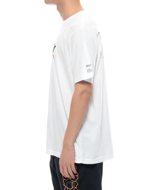 RVCA  |Crew Neck Plain Short Sleeves Logo Crew Neck T-Shirts