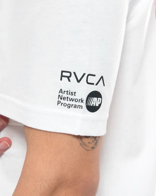 RVCA  |Crew Neck Plain Short Sleeves Logo Crew Neck T-Shirts