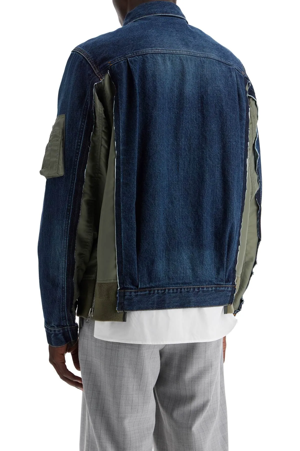 Sacai denim and nylon jacket for men