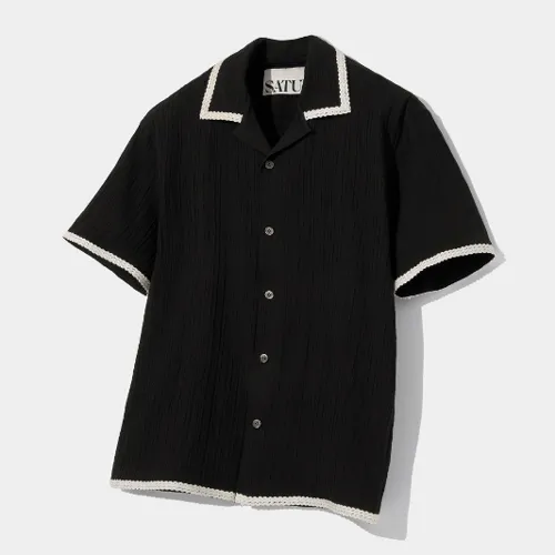 SATUR  |Unisex Street Style Short Sleeves Logo Shirts & Blouses