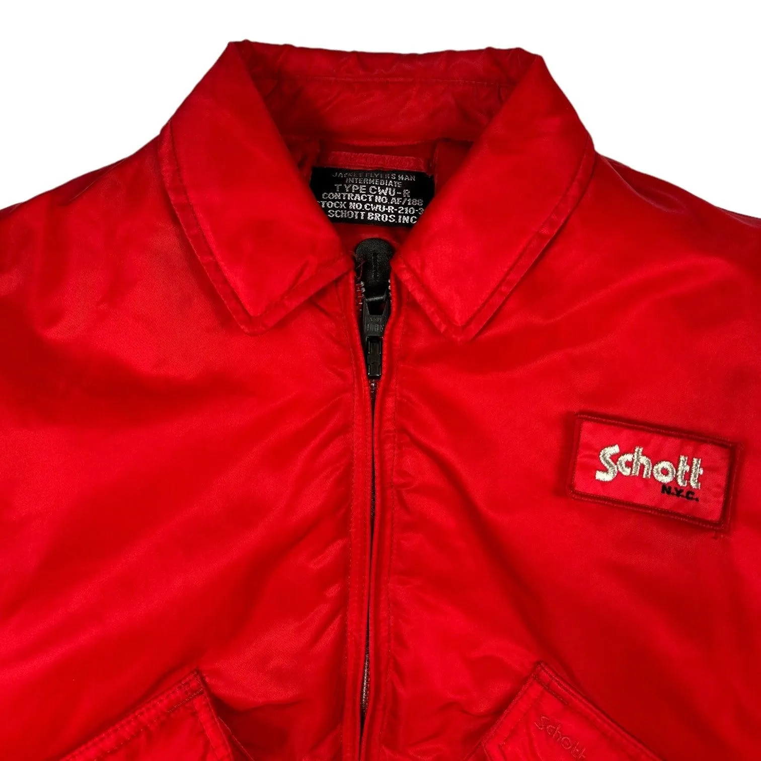 Schott NYC Red Bomber Jacket