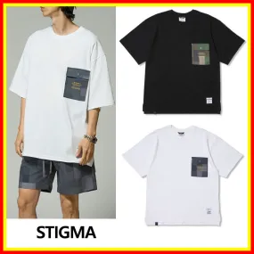 STIGMA  |Street Style U-Neck Plain Cotton Short Sleeves Logo T-Shirts