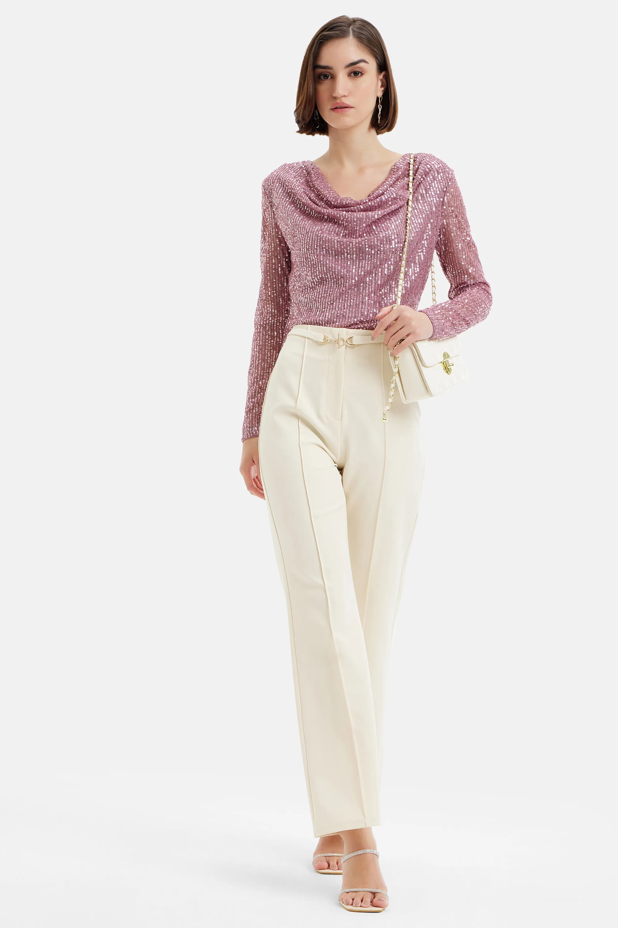 Straight Fit Trouser With Metal Clasp