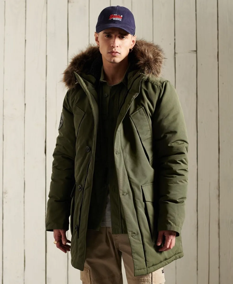 Superdry Hooded Everest Puffer Jacket Army Khaki Green