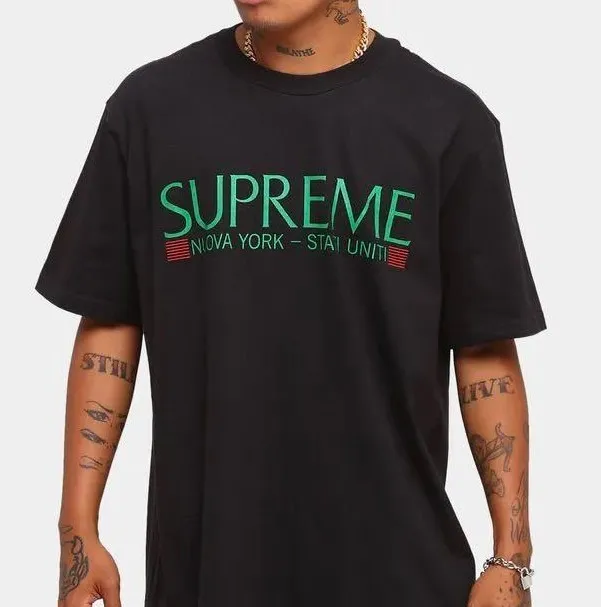 Supreme  |Unisex Street Style Cotton Short Sleeves Logo Skater Style