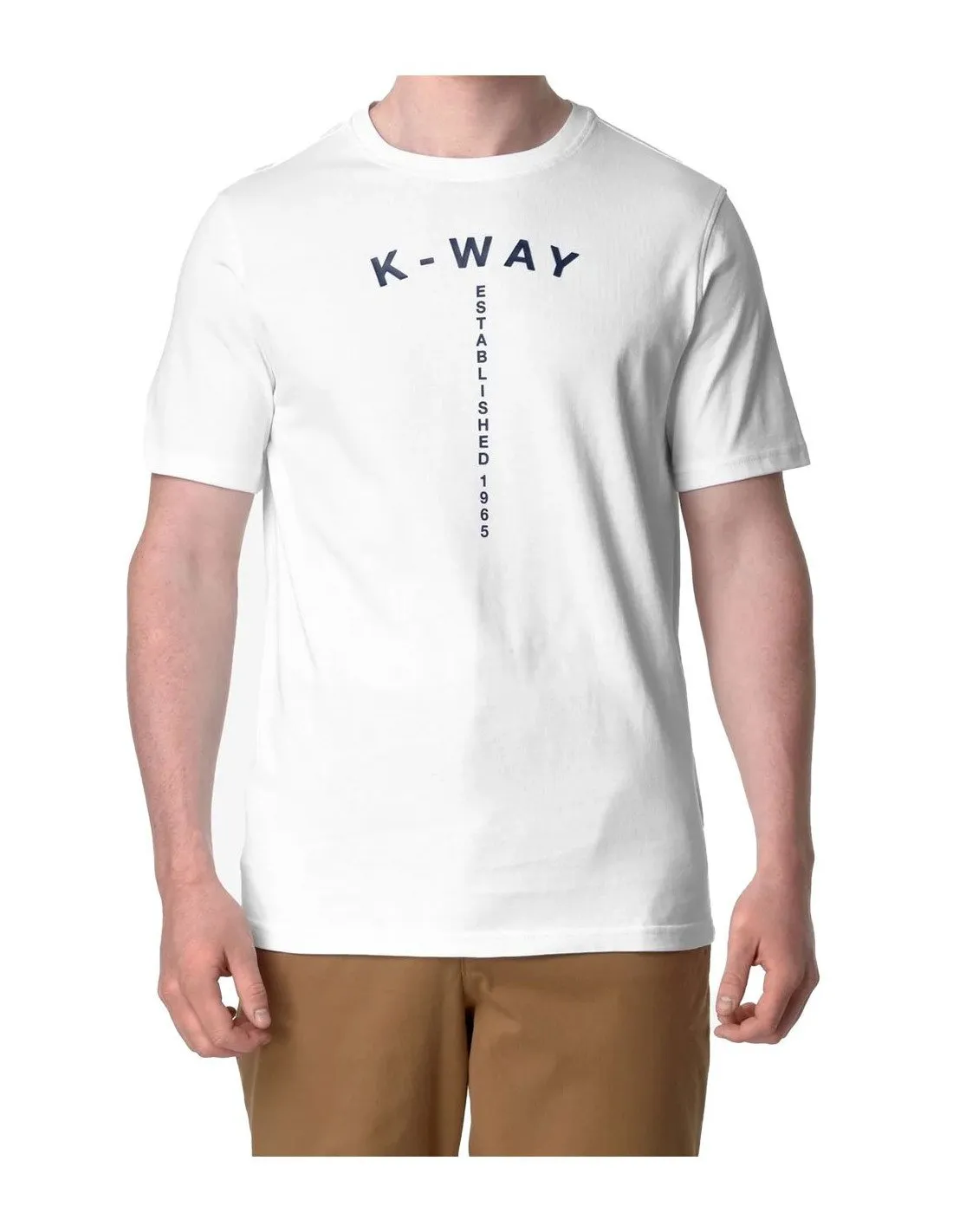 T-shirt K-way uomo K41318W Odom typo est bianca