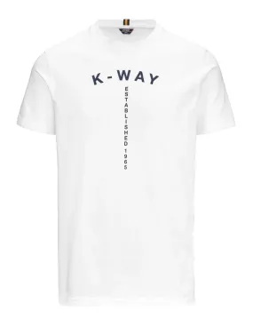 T-shirt K-way uomo K41318W Odom typo est bianca