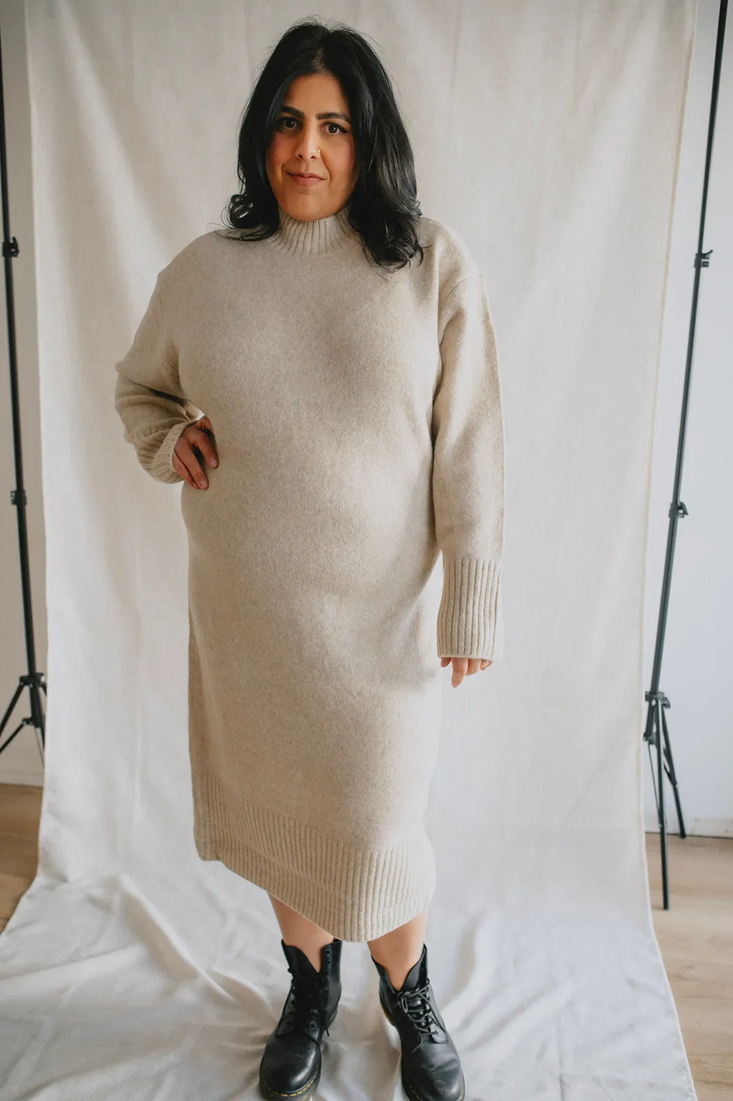 The Allegra Knit Sweater Dress - PLUS