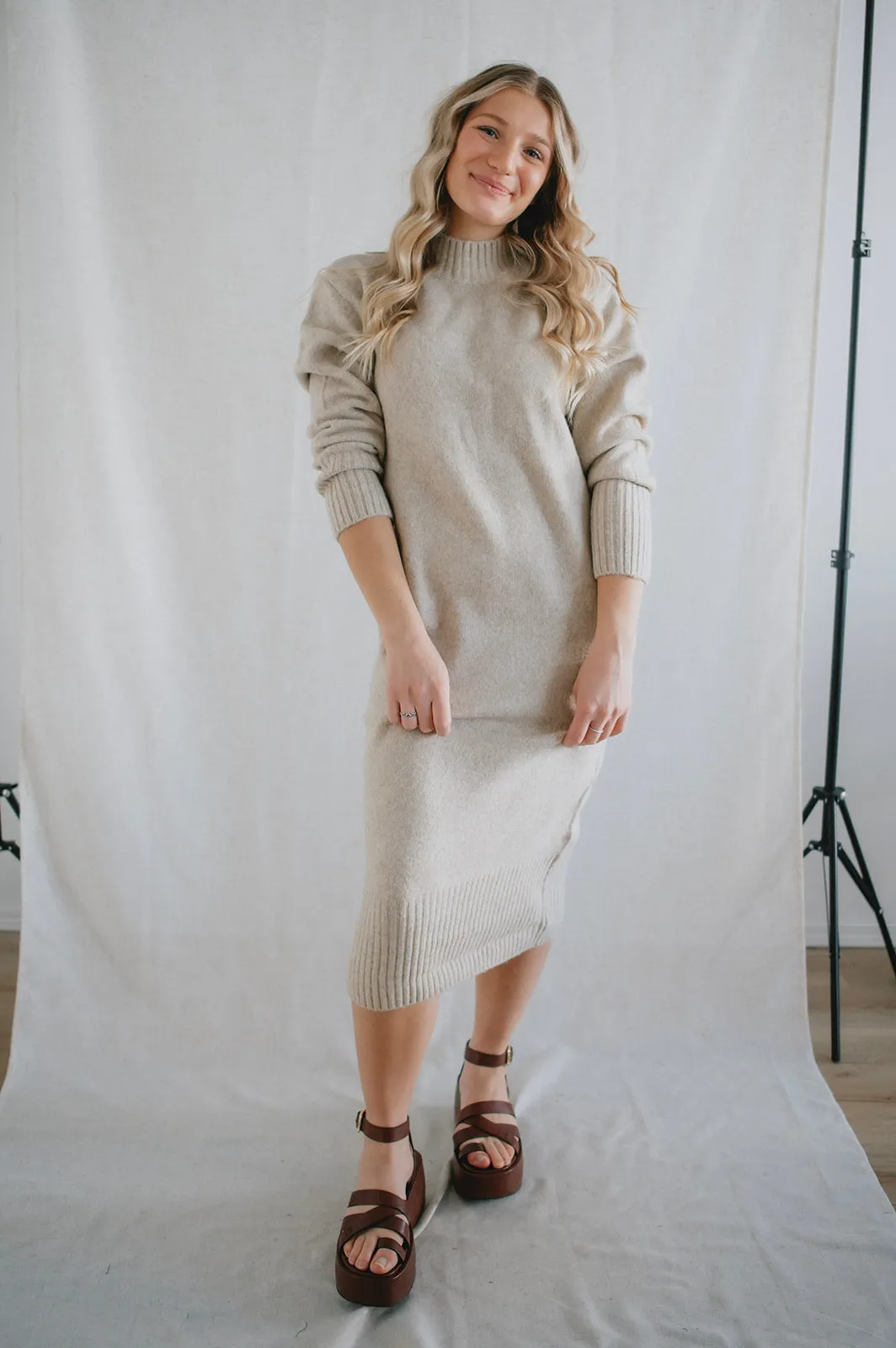 The Allegra Knit Sweater Dress - PLUS