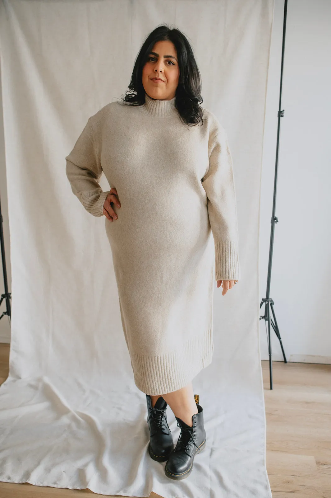 The Allegra Knit Sweater Dress - PLUS