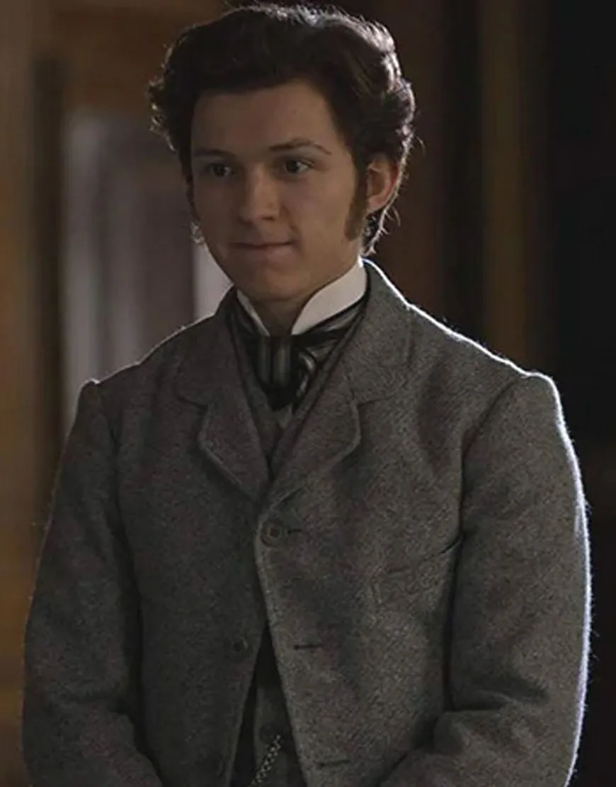 The Current War Tom Holland Grey Coat - Samuel Insull Wool Blend Coat