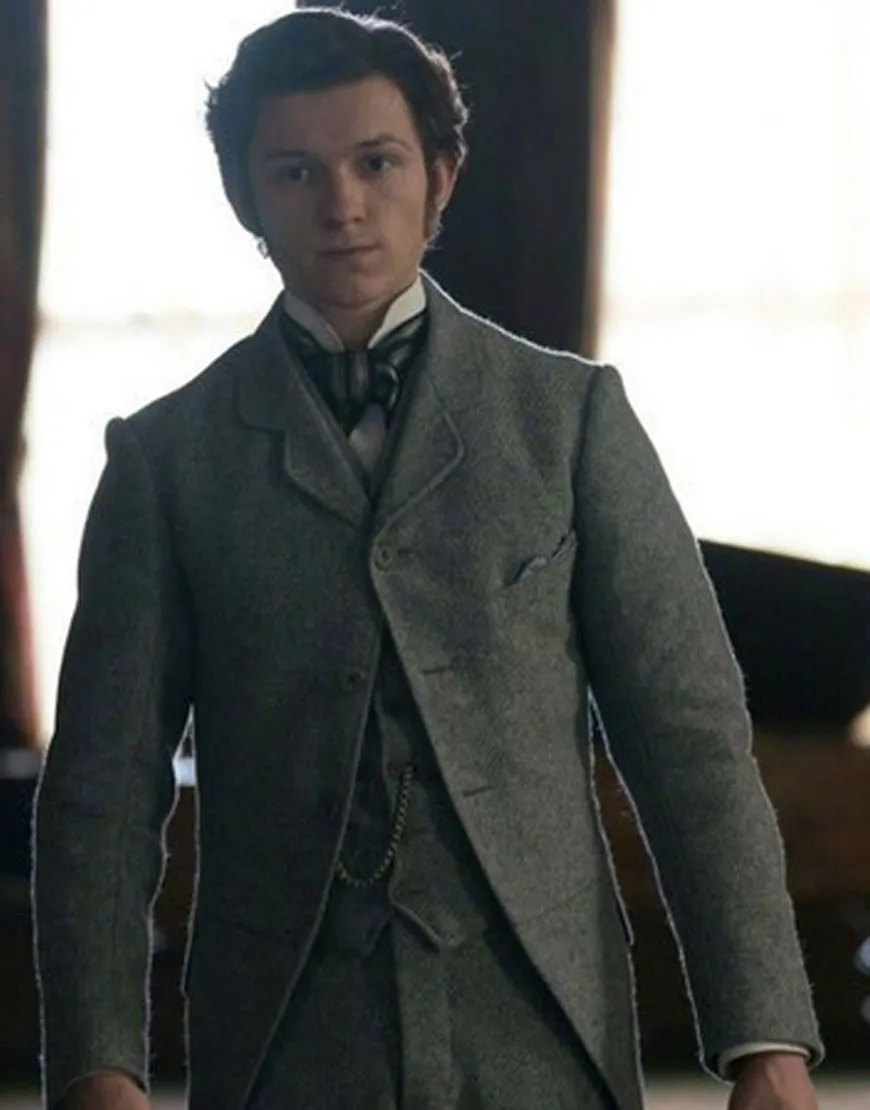 The Current War Tom Holland Grey Coat - Samuel Insull Wool Blend Coat