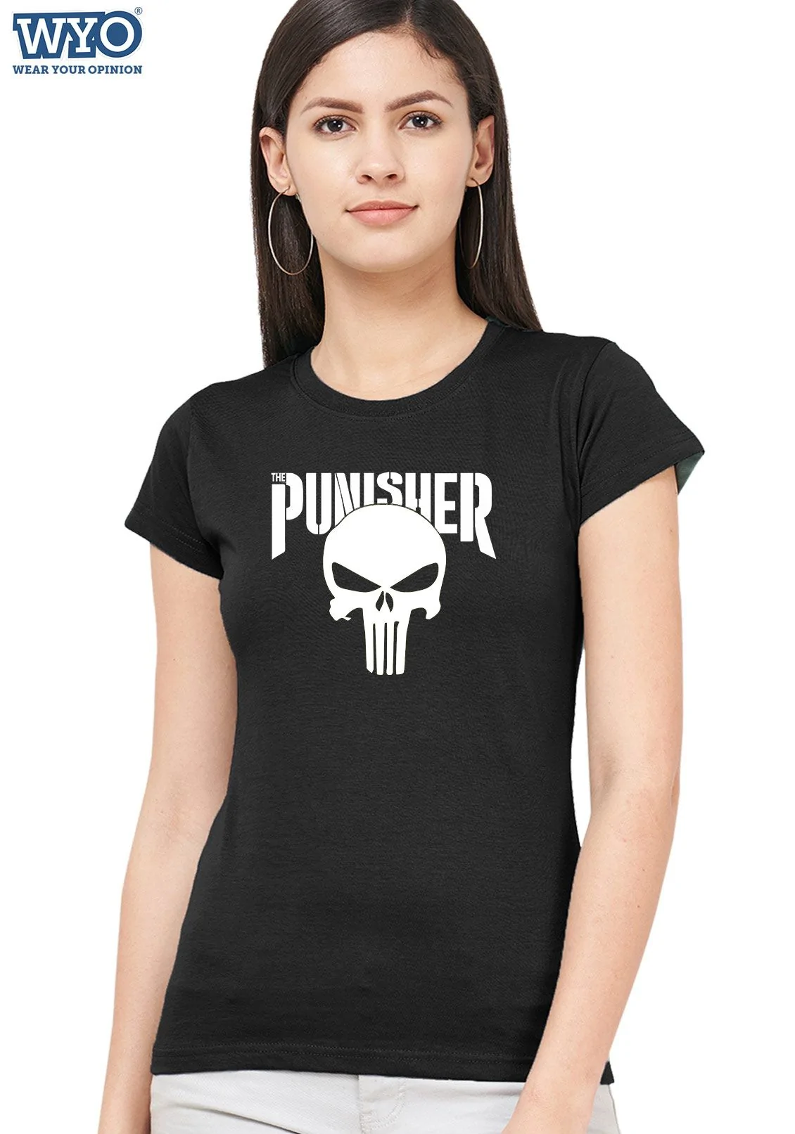 The Punisher Logo Glow In Dark Women Tshirt