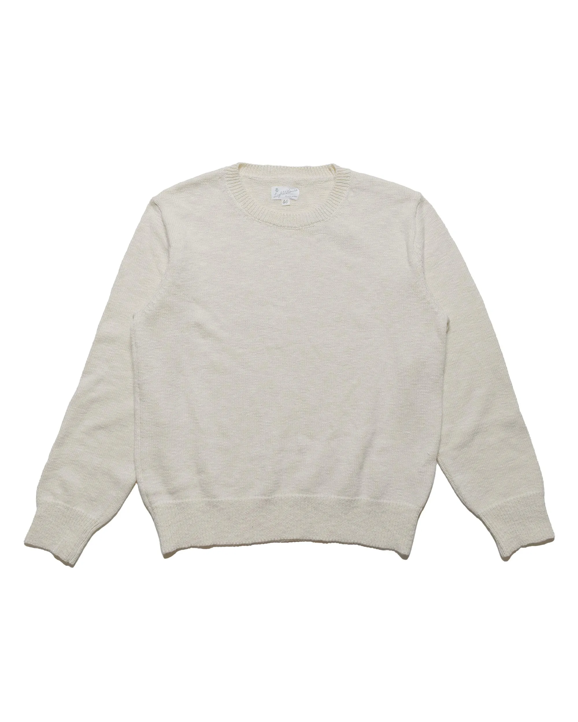 The Real McCoy's MC23014 Cotton Crewneck Sweater Ecru