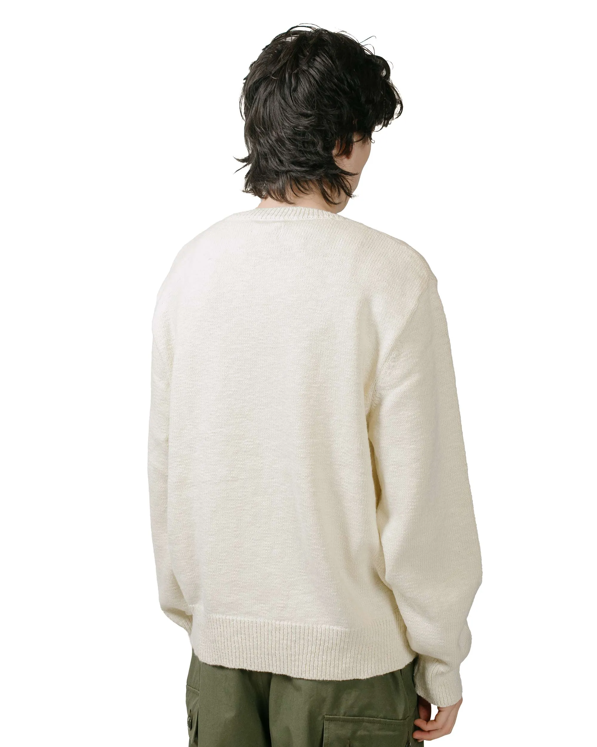 The Real McCoy's MC23014 Cotton Crewneck Sweater Ecru