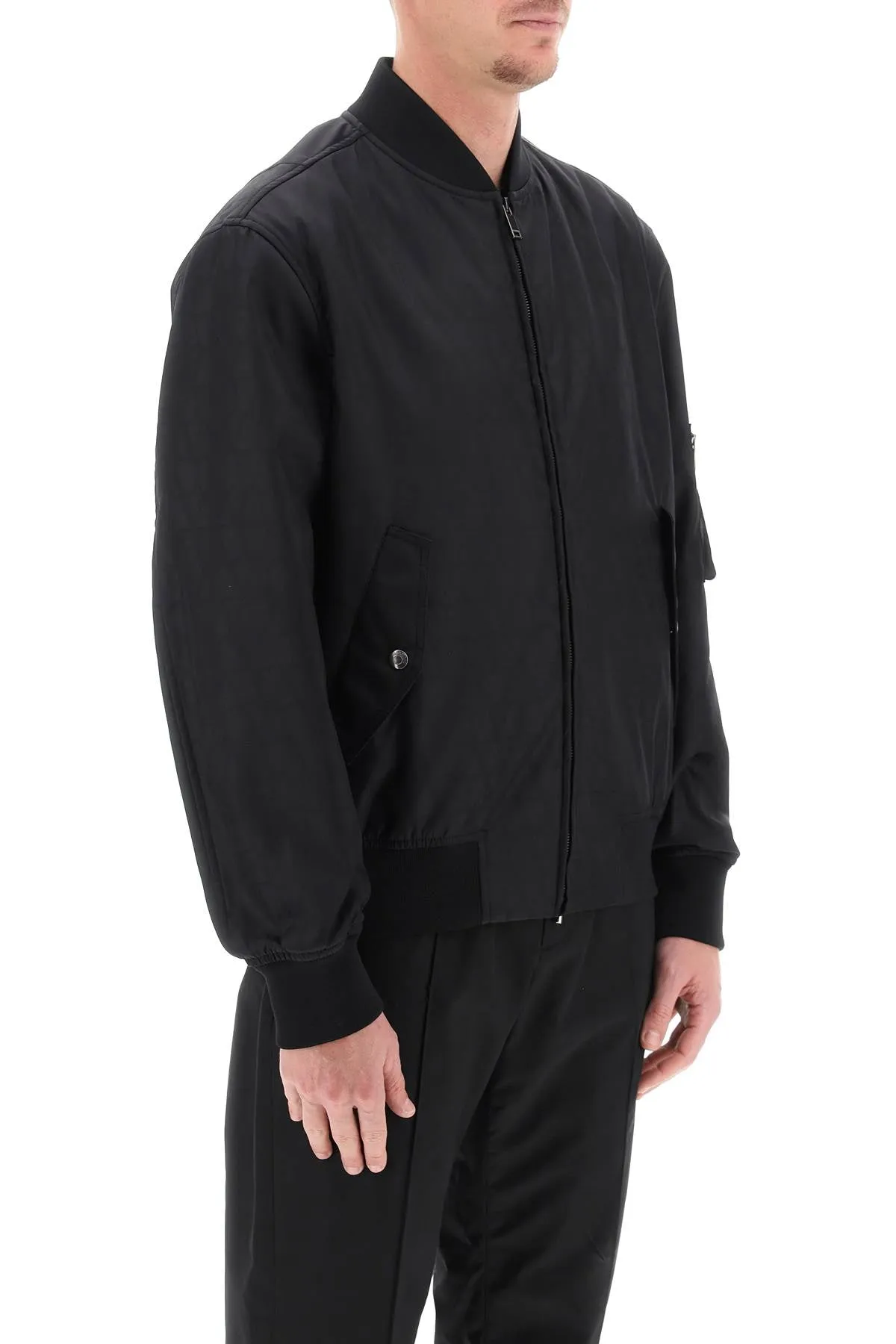 Valentino garavani toile iconographe light bomber jacket 4V3CIF159UW ST TOILE ICONOGRAPH NERO NERO