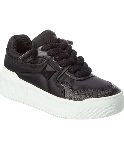 Valentino One Stud Canvas & Leather Sneaker