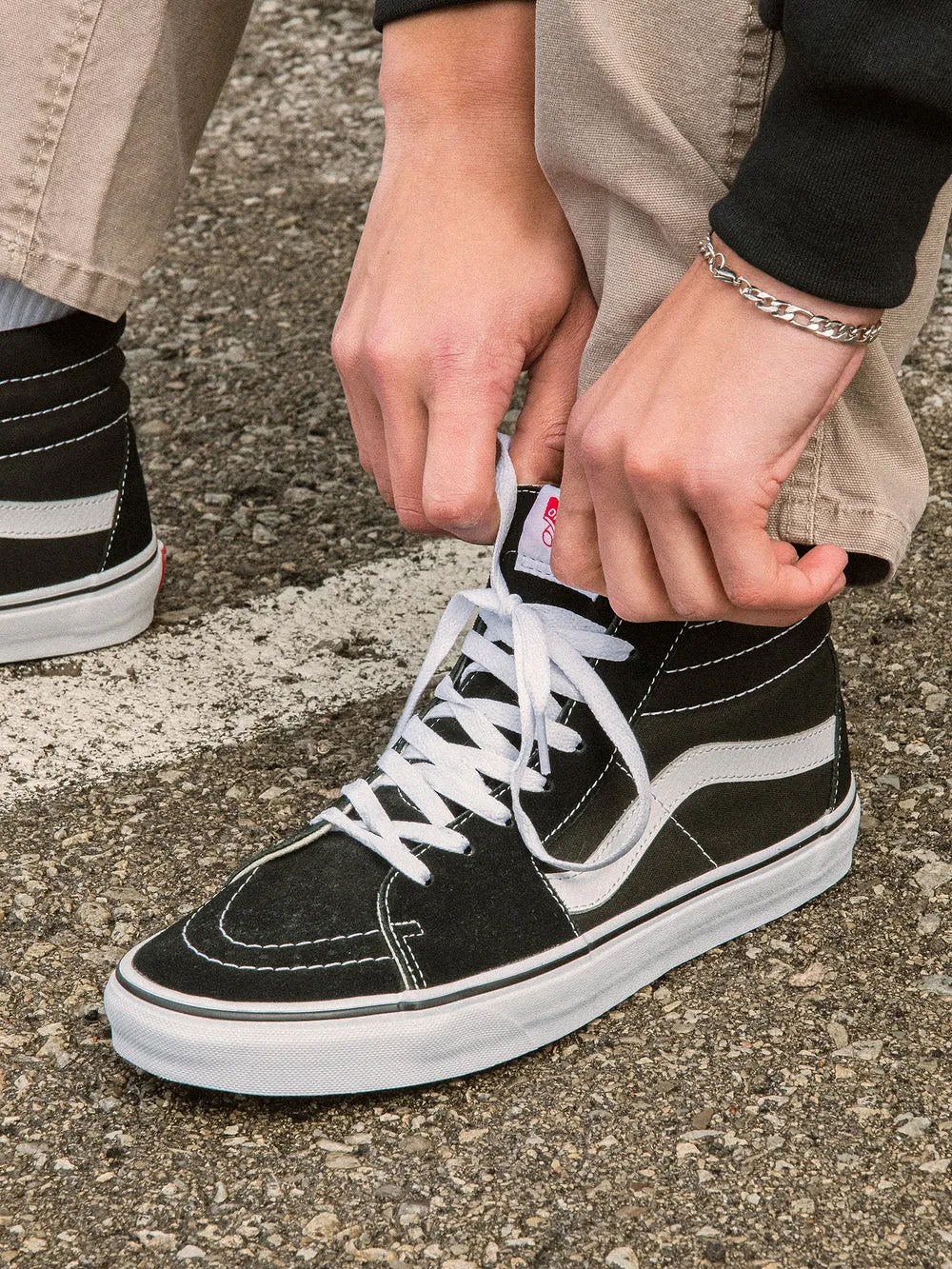 VANS MENS VANS SK8 HI BLACK/WHITE SNEAKER