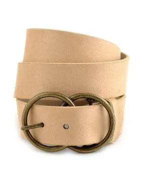 Vegan Suede Double Ring Belt