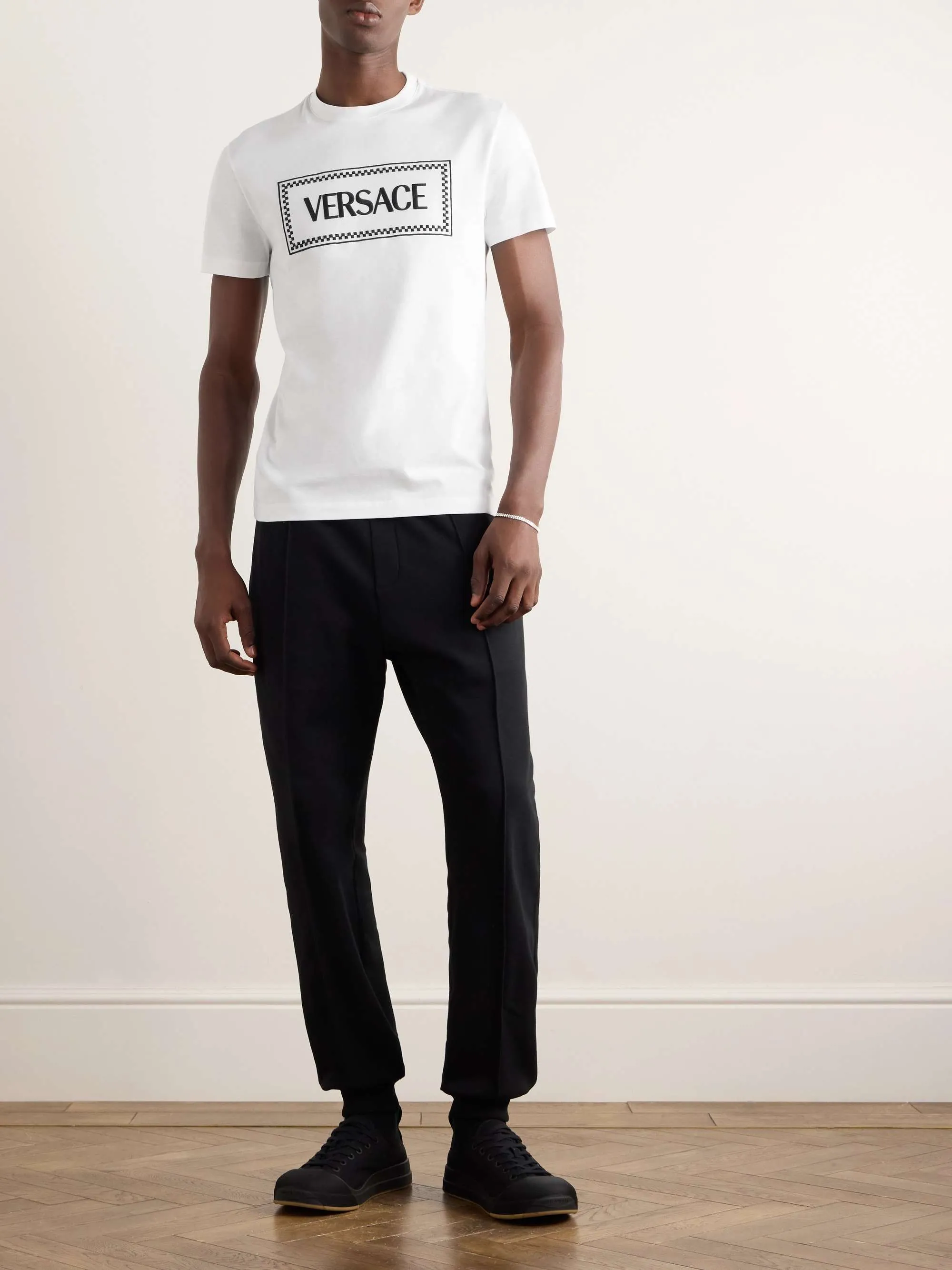 VERSACE  |Cotton Short Sleeves Logo Luxury T-Shirts