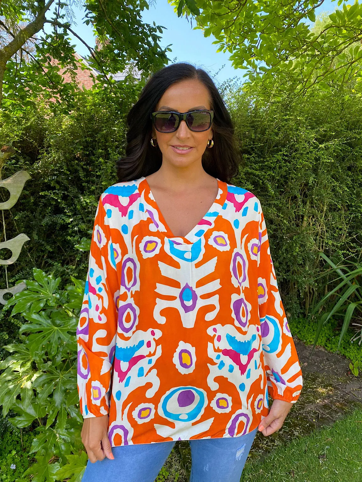 Vibrant Multi Pattern Top Vanessa