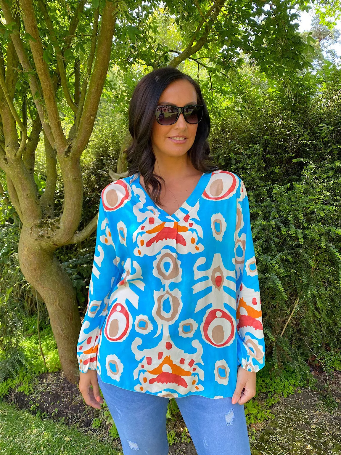 Vibrant Multi Pattern Top Vanessa