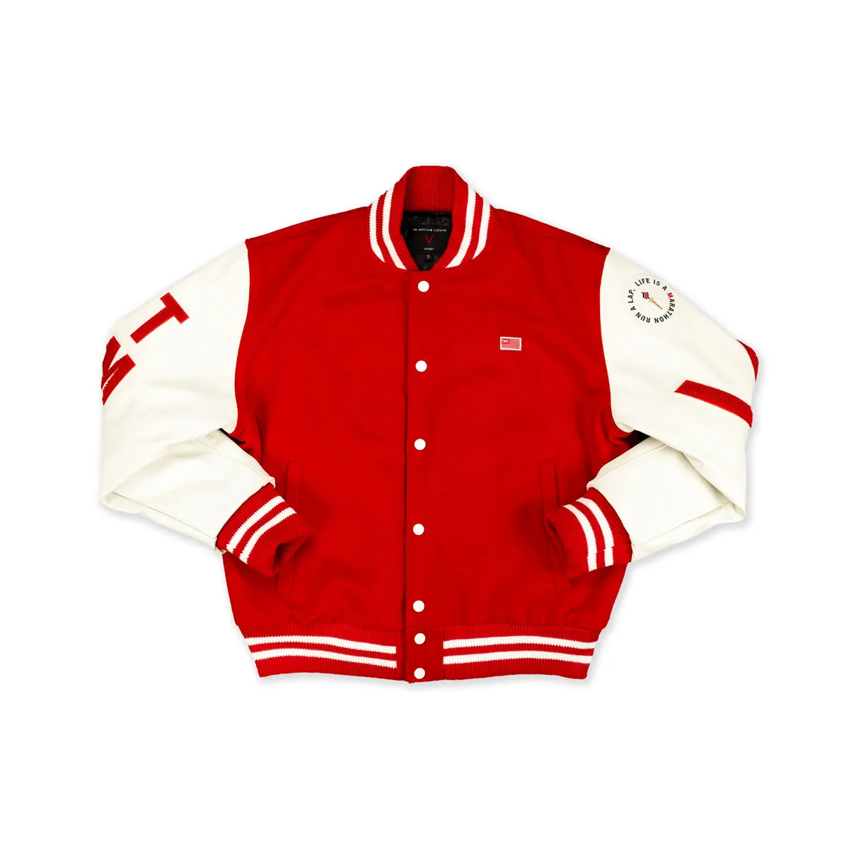 Victory Marathon Letterman Jacket - Red