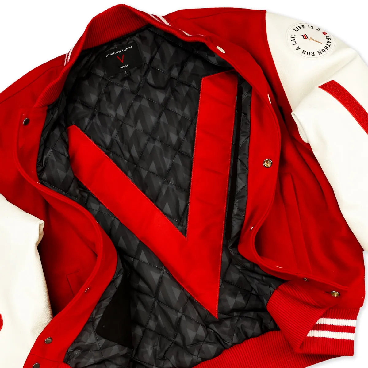 Victory Marathon Letterman Jacket - Red