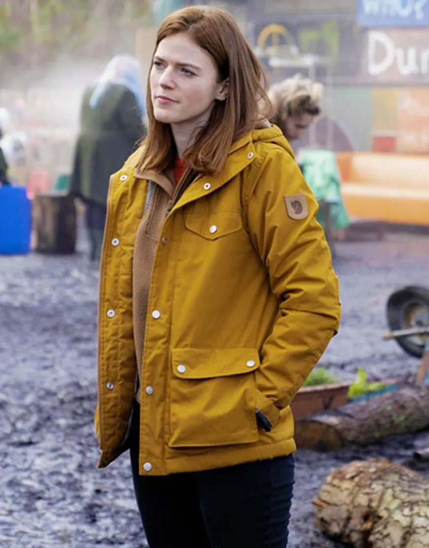 Vigil 2021 Rose Leslie Yellow Hooded Jacket | Ujackets.com - 25% OFF