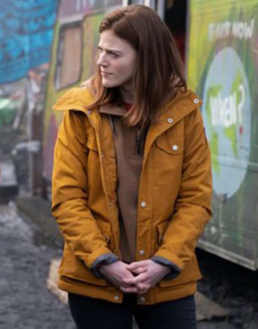 Vigil 2021 Rose Leslie Yellow Hooded Jacket | Ujackets.com - 25% OFF