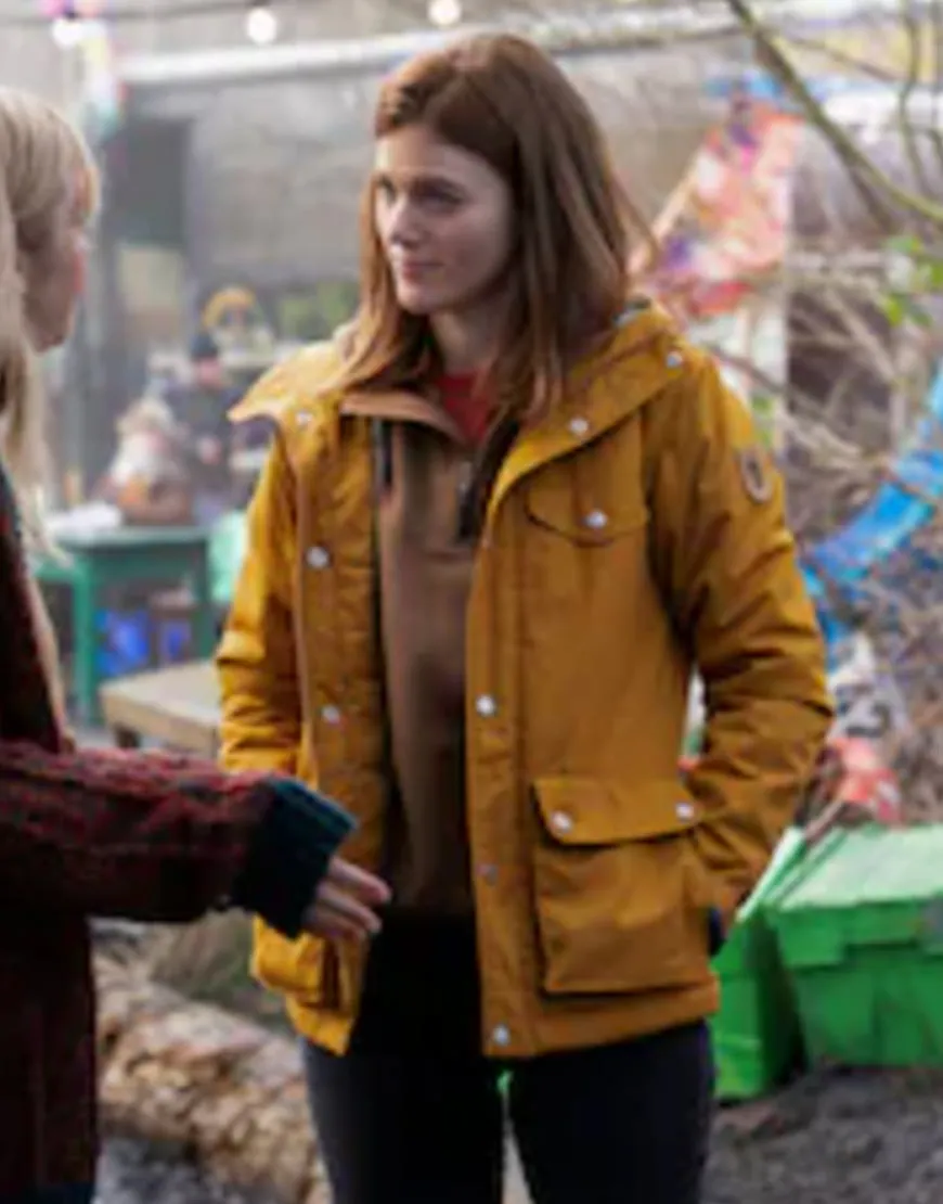 Vigil 2021 Rose Leslie Yellow Hooded Jacket | Ujackets.com - 25% OFF