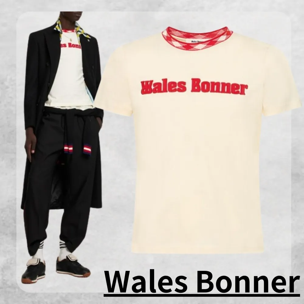 WALES BONNER  |Street Style Plain Logo T-Shirts