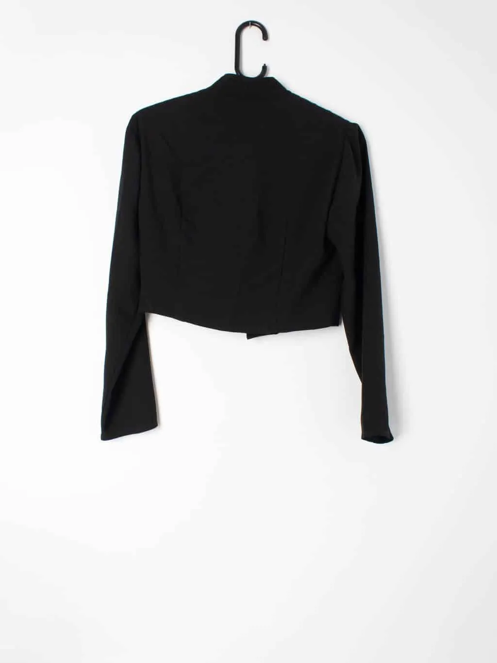 Womens vintage handmade cropped blouse / jacket with plunging v-neck and button fastening – S / M