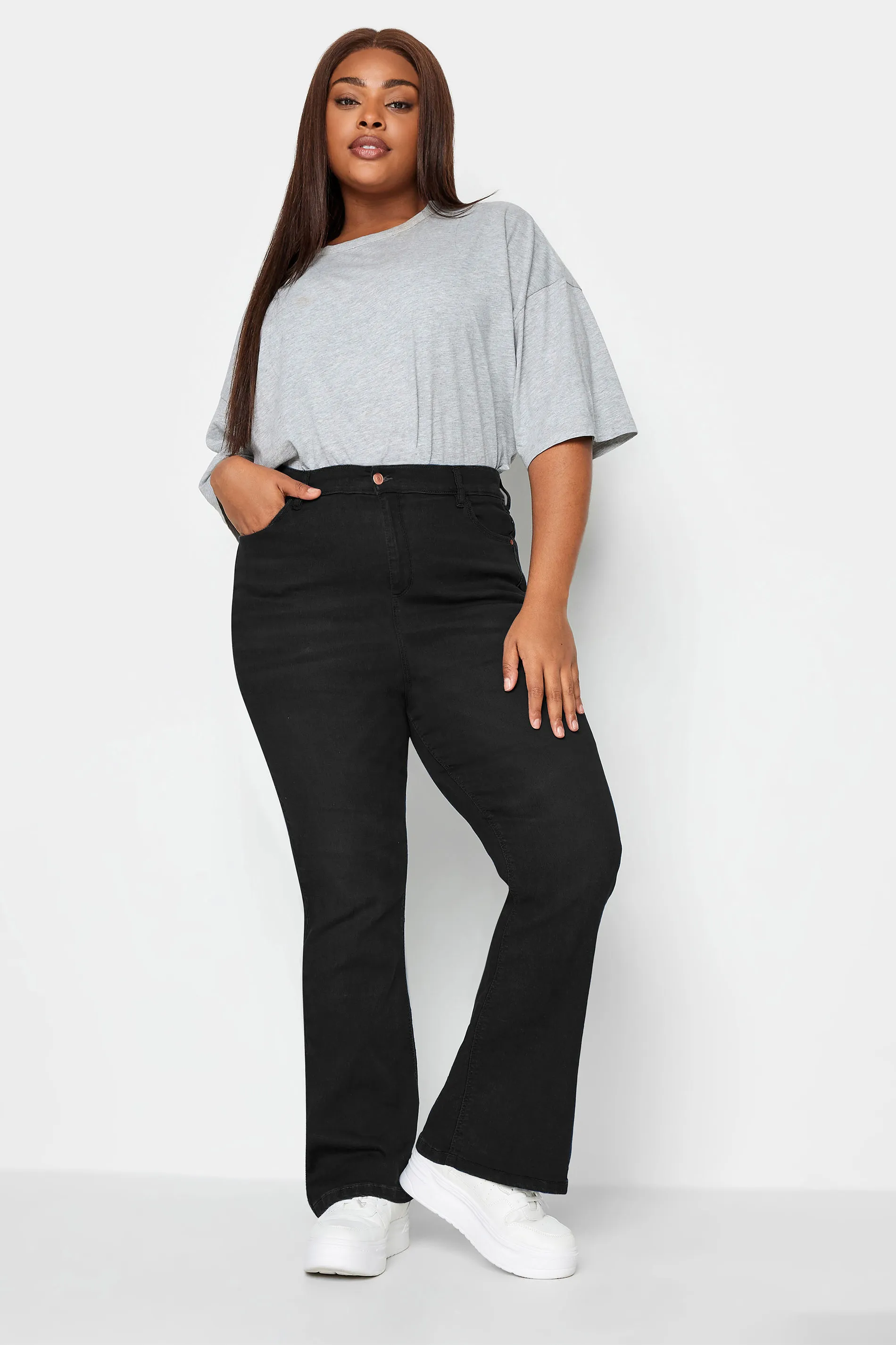 YOURS Curve Black Bootcut Stretch ISLA Jeans