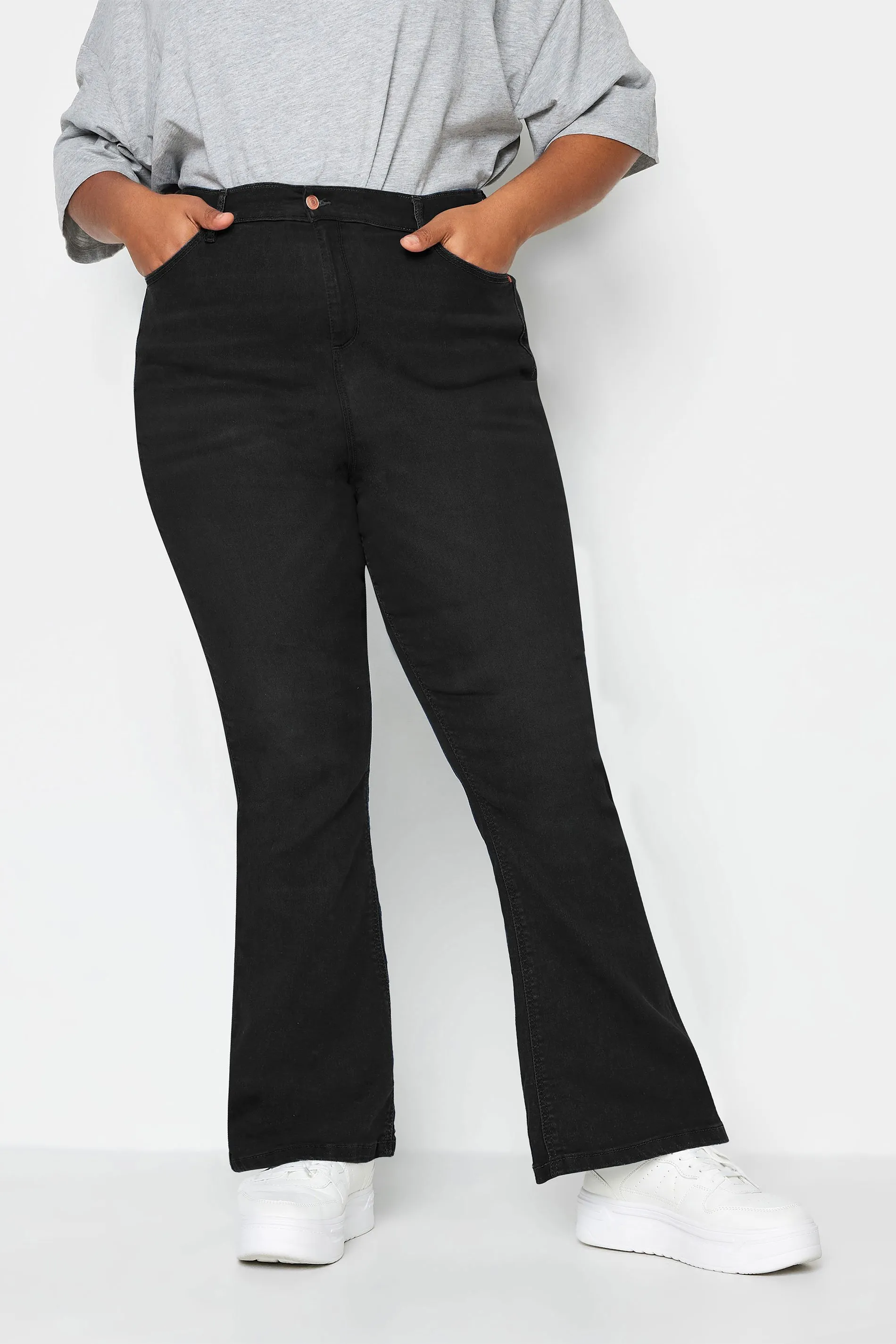 YOURS Curve Black Bootcut Stretch ISLA Jeans