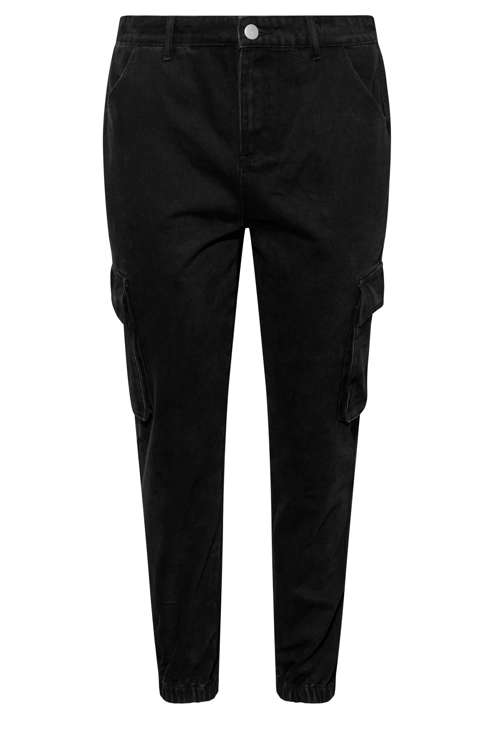 YOURS Curve Black Washed Cargo Jeans