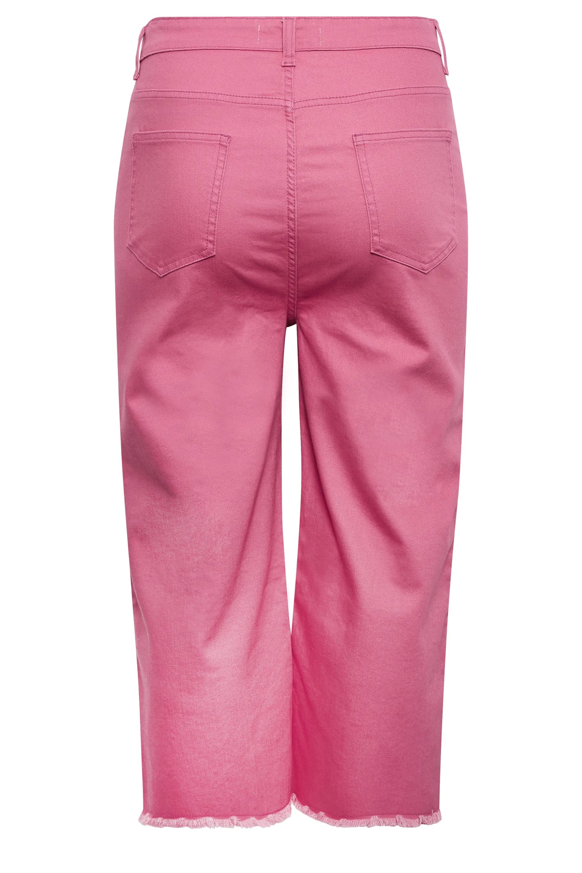 YOURS Curve Hot Pink Stretch Cropped Jeans