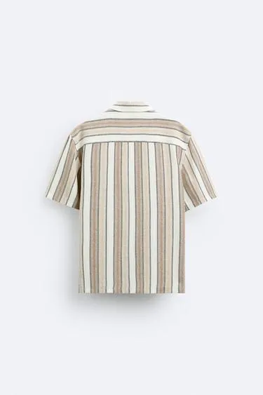 ZARA  |Stripes Street Style Short Sleeves Shirts