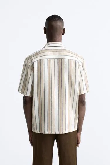 ZARA  |Stripes Street Style Short Sleeves Shirts