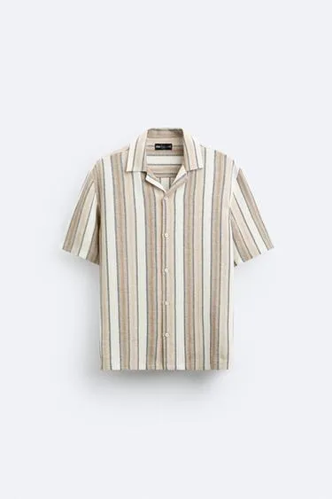 ZARA  |Stripes Street Style Short Sleeves Shirts