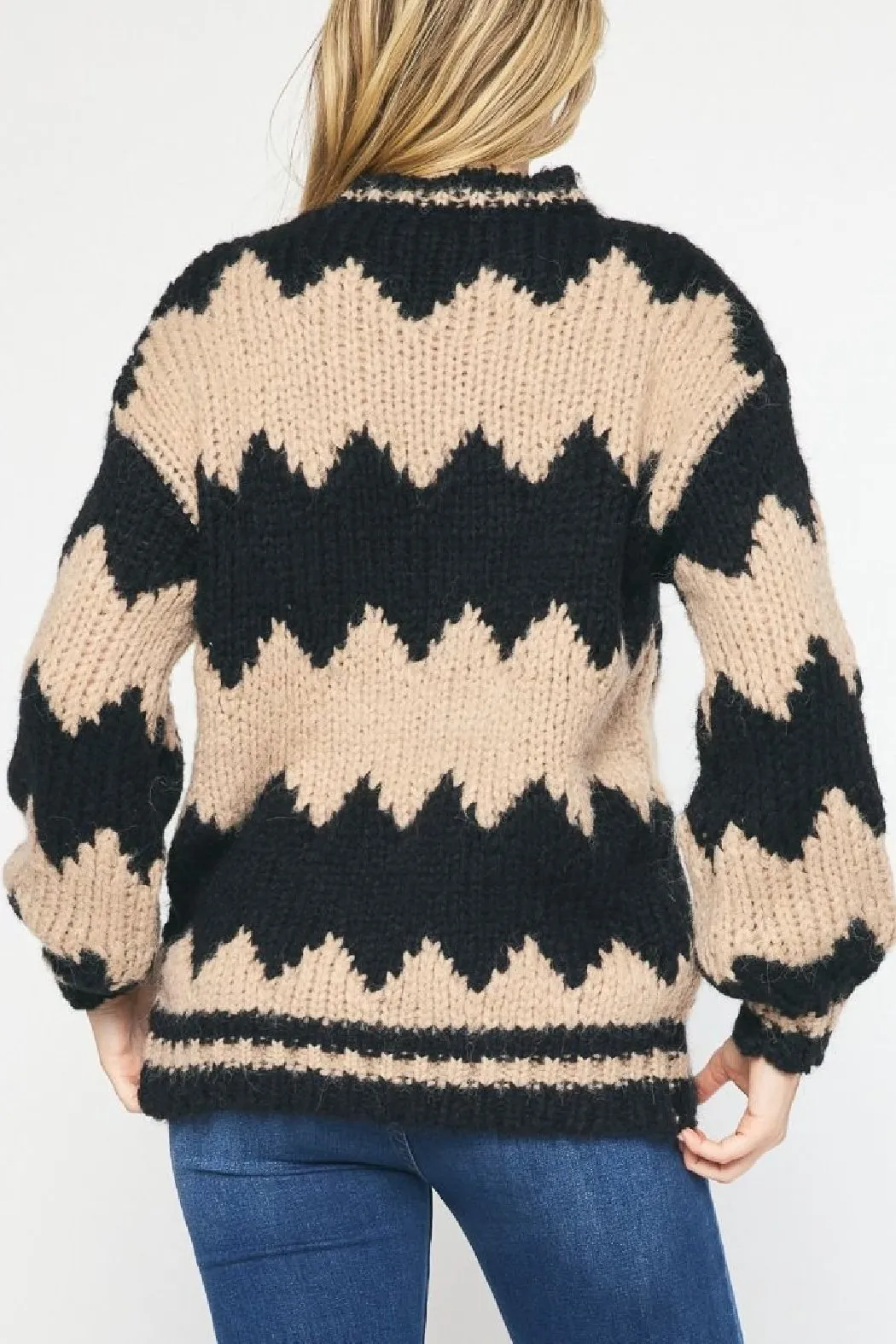 Zigzag Colorblock Sweater